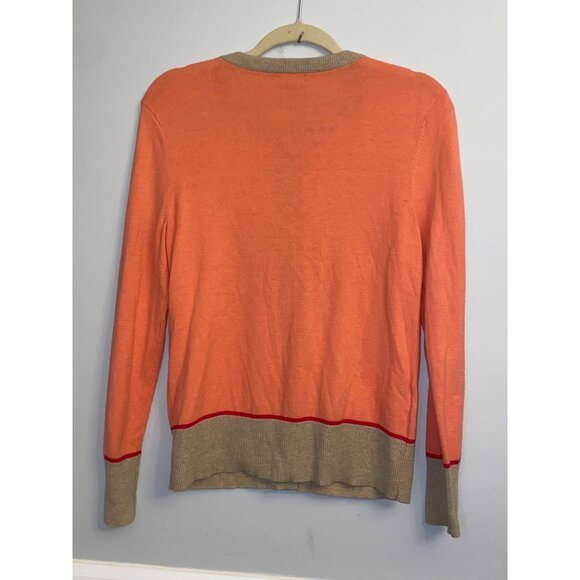 Women's Eddie Bauer Cardigan Sweater Lightweight Button Peach Beige Size Medium - Picture 6 of 8